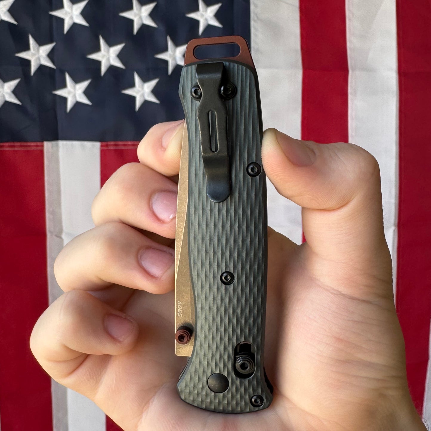 Benchmade Bailout - S90V FDE Tanto, Taiga Green Aluminum - Made in USA (537FE-2601)