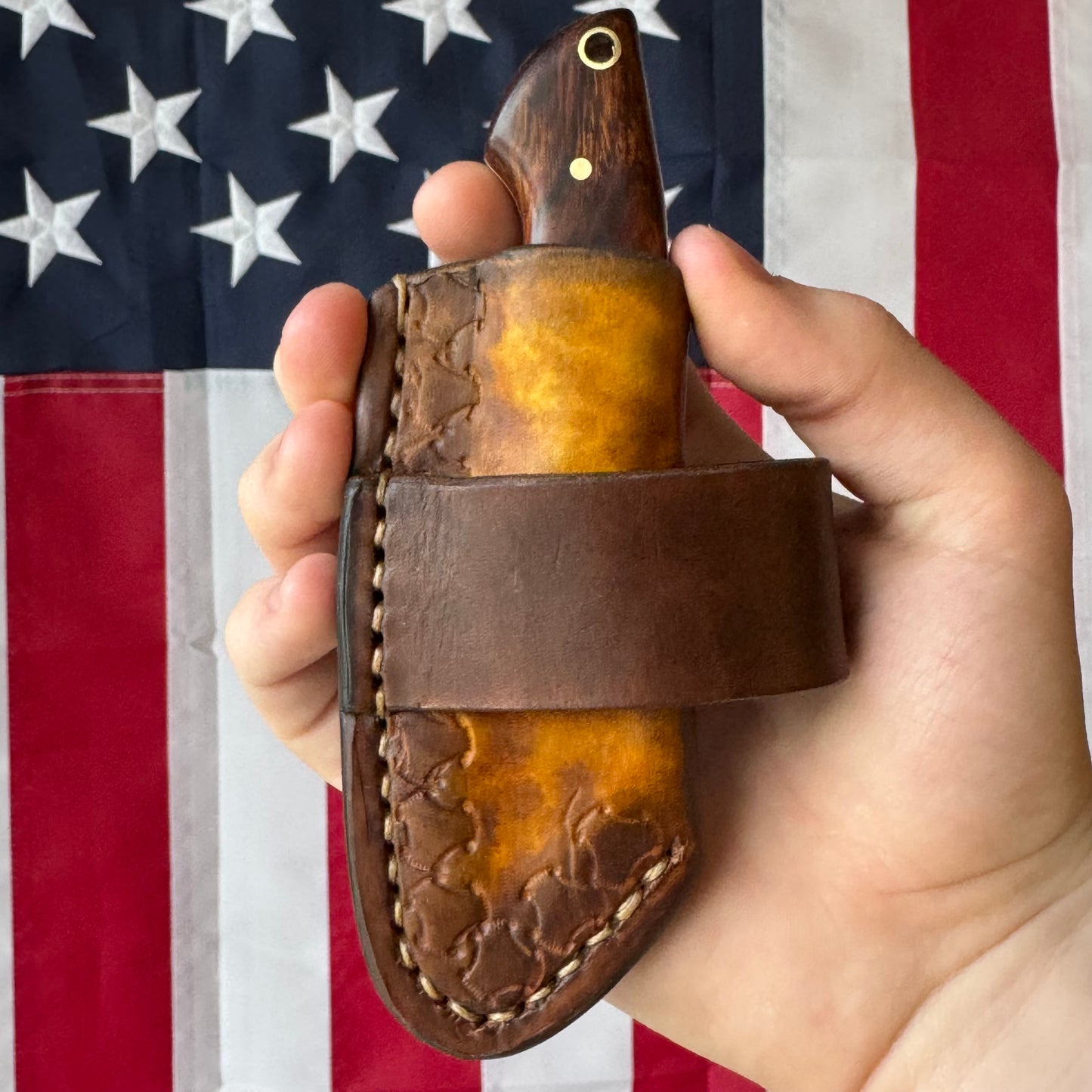 907 Knives ADAK - Handmade Alaskan Fixed Blade, AEB-L, AZ Desert Ironwood Handle - Made in USA (ADAK-6)