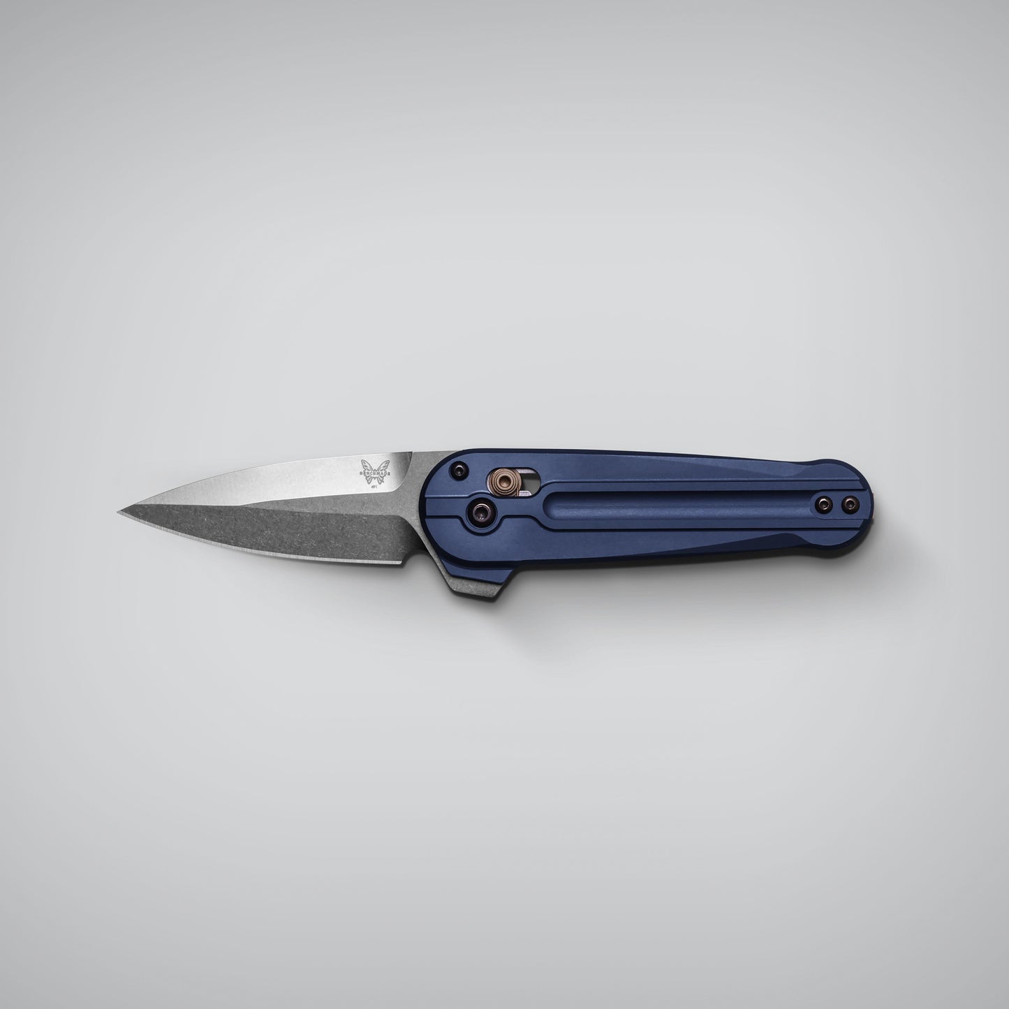 Benchmade Lowden Crater Blue Aluminum, 2.8 inch M390 Spear Point Blade, Made in USA (491)