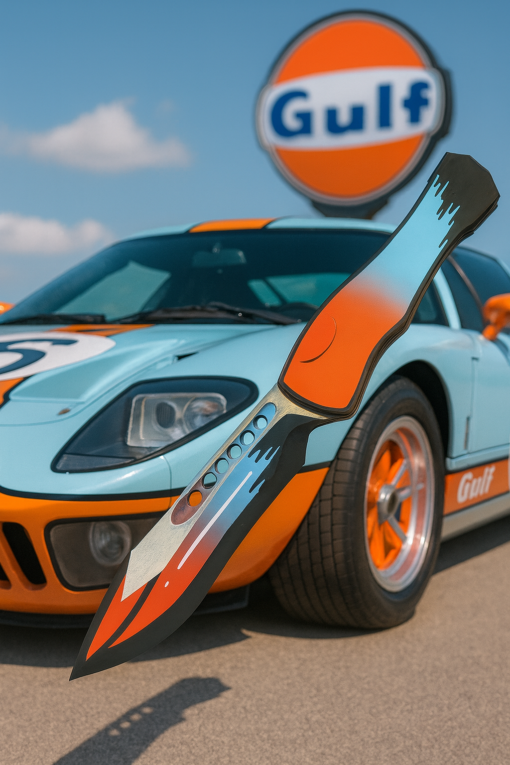 Heretic Cel Shade GT-40 HYDRA V4 Recurve Knife, Magnacut Blade, Automatic OTF – Made in USA (H408-CS-GT)