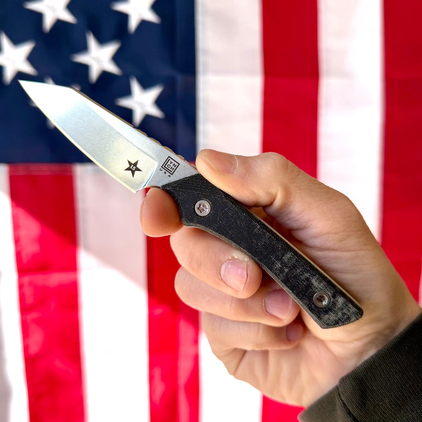 LynchNW Swift Six Fixed Blade Knife, 2.5″ CPM Cru-Wear Blade, Black Micarta Handle, Made in USA (LB-SW6-LON-STR-CRU-PM-BLK-STO)