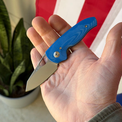 TRM NERD LL Folding Knife, 2.2” MagnaCut Blade, Royal Blue G10 3D Contoured Scales, Made in USA