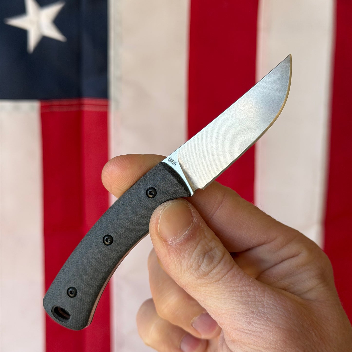 TRM Knives Tagalong Fixed Blade Knife – Double Black Micarta, MagnaCut Steel – Made in USA