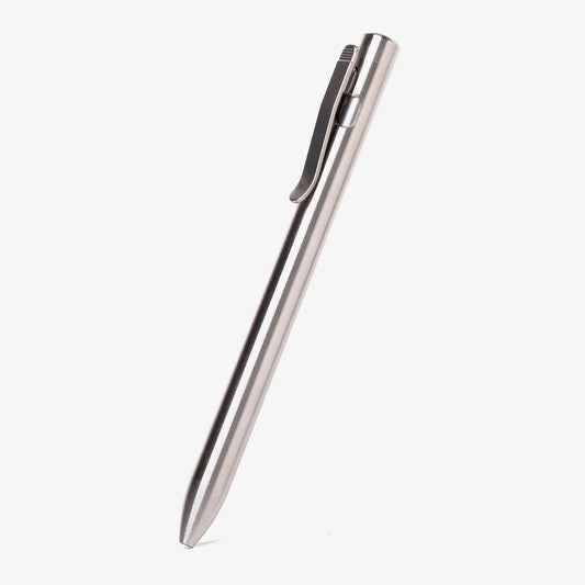 Tactile Turn Clip Action Pen 5.6" – Machined Titanium, Clip-Actuated Bolt Action – Made in USA (10-CA1-TTM-TTM)