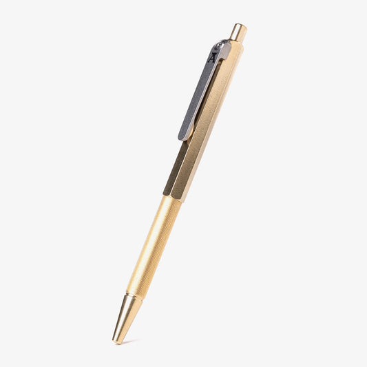 Tactile Turn Anso Pen – Brass, Side Click, 5.3” Length – Made in USA (10-JA2-BRA-TTM)
