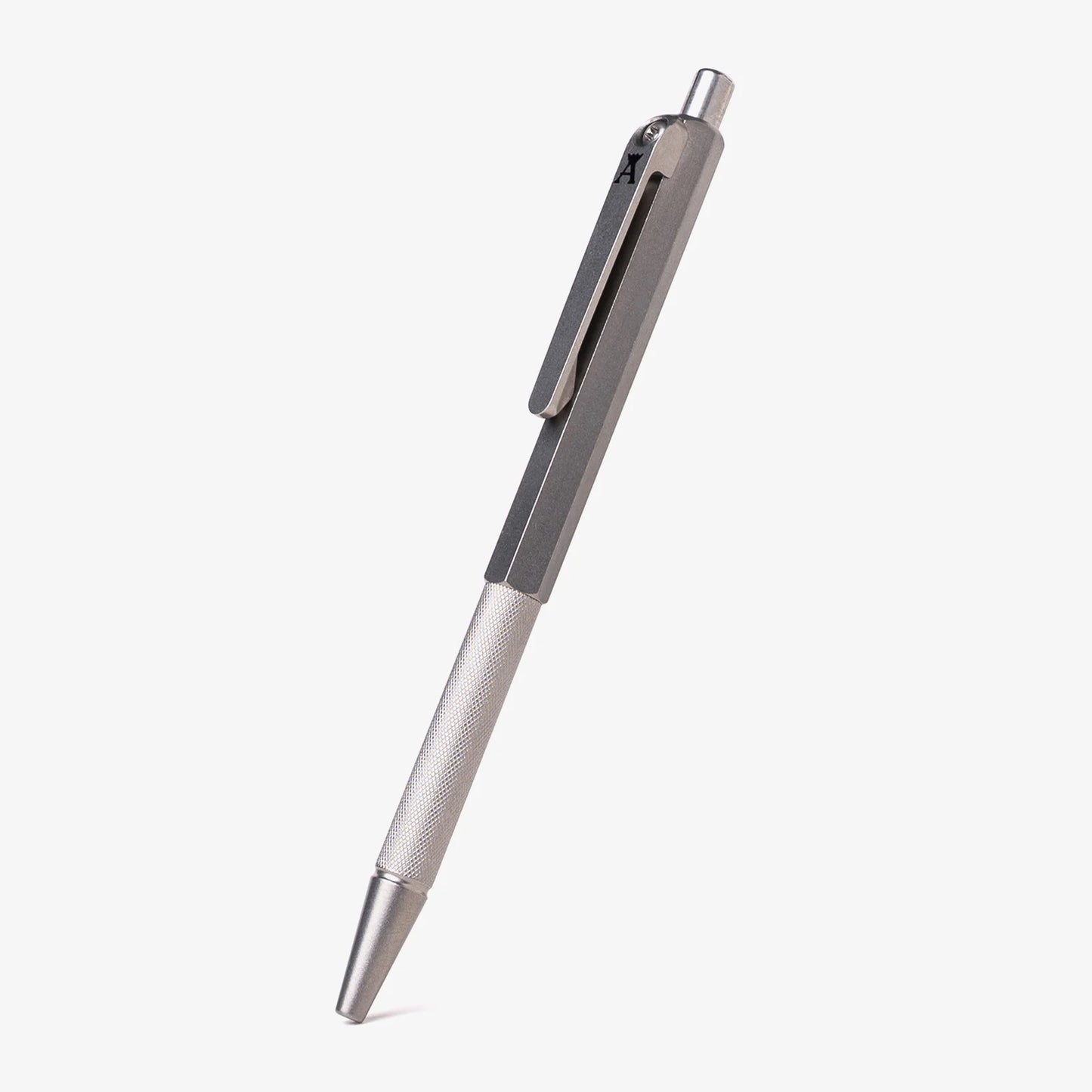 Tactile Turn Anso Pen – Stonewashed Titanium, Side Click, 5.3” Length – Made in USA (10-JA2-TTM-STW)