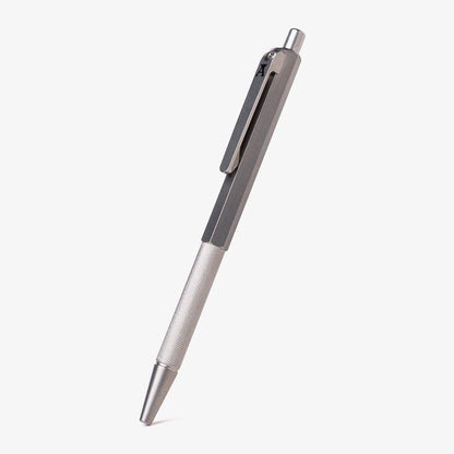 Tactile Turn Anso Pen – Stonewashed Titanium, Side Click, 5.3” Length – Made in USA (10-JA2-TTM-STW)
