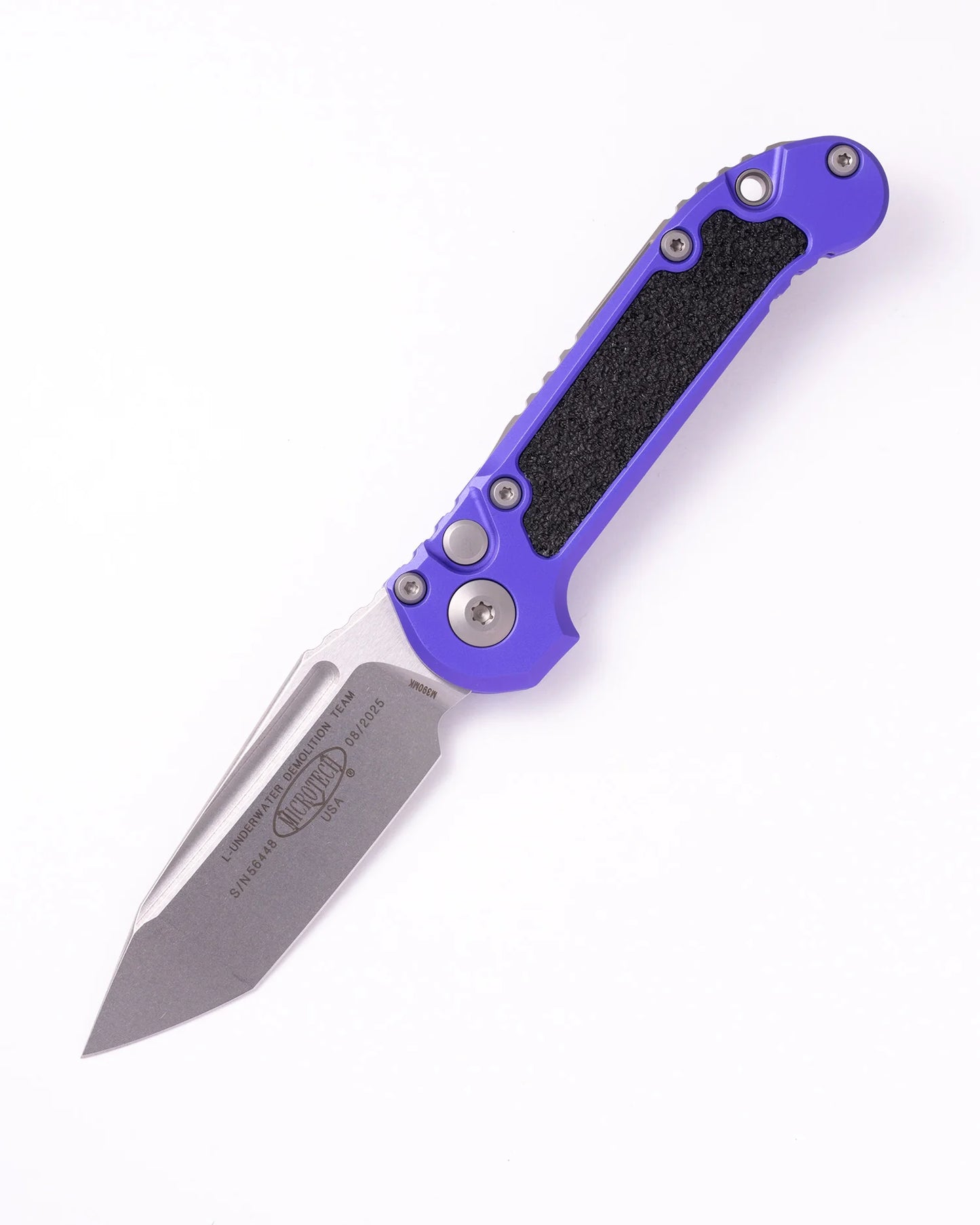 L.U.D.T. Gen III T/E Automatic Knife, 3.5″ M390MK Blade, Purple Aluminum (1136-10PU)