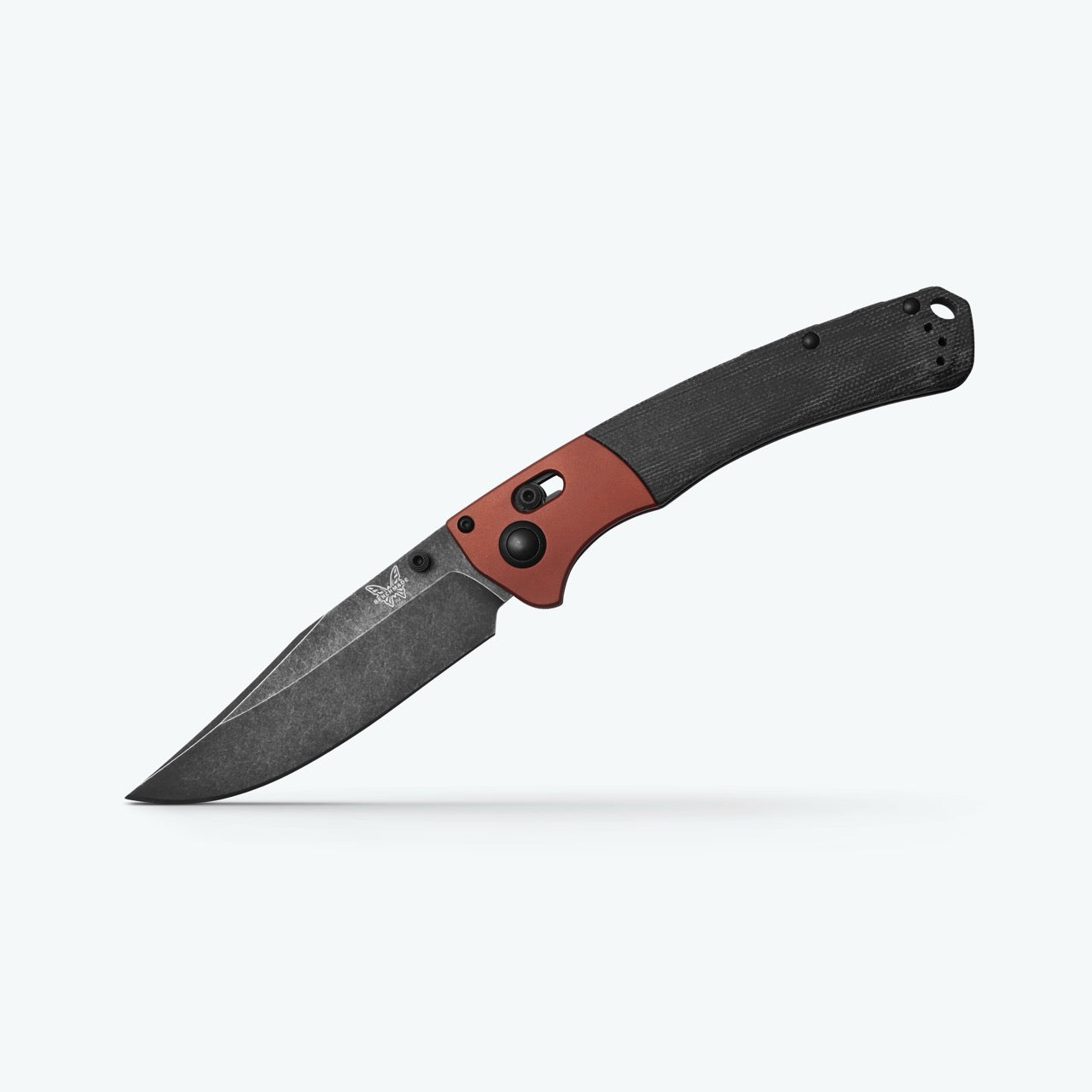Benchmade Crooked River 4" Folding Knife – Burnt Copper and Black Canvas Micarta, MagnaCut DLC Battlewash – Made in USA (15080BK-04)