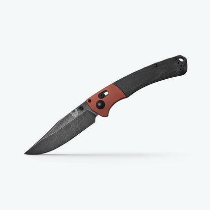 Benchmade Crooked River 4" Folding Knife – Burnt Copper and Black Canvas Micarta, MagnaCut DLC Battlewash – Made in USA (15080BK-04)