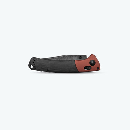 Benchmade Crooked River 4" Folding Knife – Burnt Copper and Black Canvas Micarta, MagnaCut DLC Battlewash – Made in USA (15080BK-04)