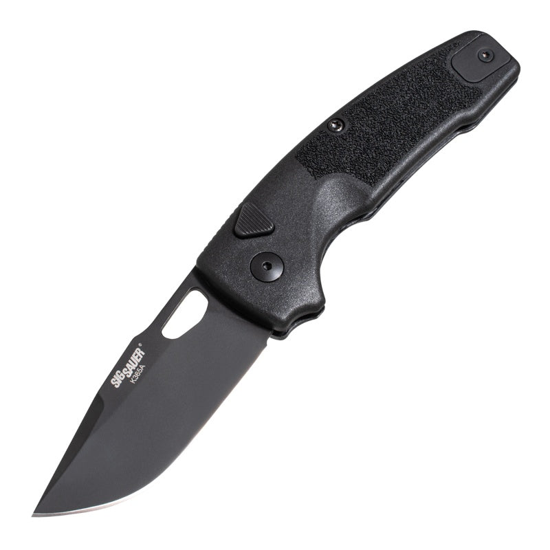 Hogue SIG K365A Auto Knife – 2.75” MagnaCut Blade, Black Polymer Handle, Button Lock – Made in USA (16330)