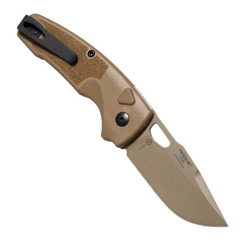 Hogue SIG K365A Auto Knife – 2.75” MagnaCut Blade, Coyote Polymer Handle, Button Lock – Made in USA (16331)