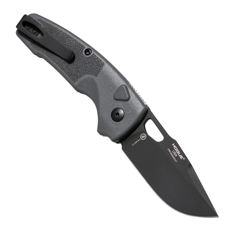 Hogue SIG K365A Auto Knife – 2.75” MagnaCut Blade, Grey Polymer Handle, Button Lock – Made in USA (16332)
