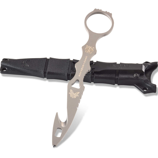 Benchmade SOCP Rescue Tool 2.5" – Gray, 440C, Rescue Hook, Glass Breaker, O2 Wrench – Made in USA (179GRY)