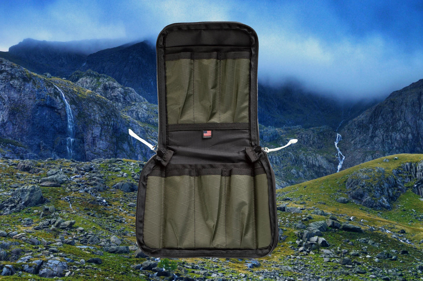 PALADIN33 Infinity Knife Collector Pouch – 6 Knife Capacity, VX21 Dark Green, Velcro Closure – Made in USA (INF-6-VX21DG)