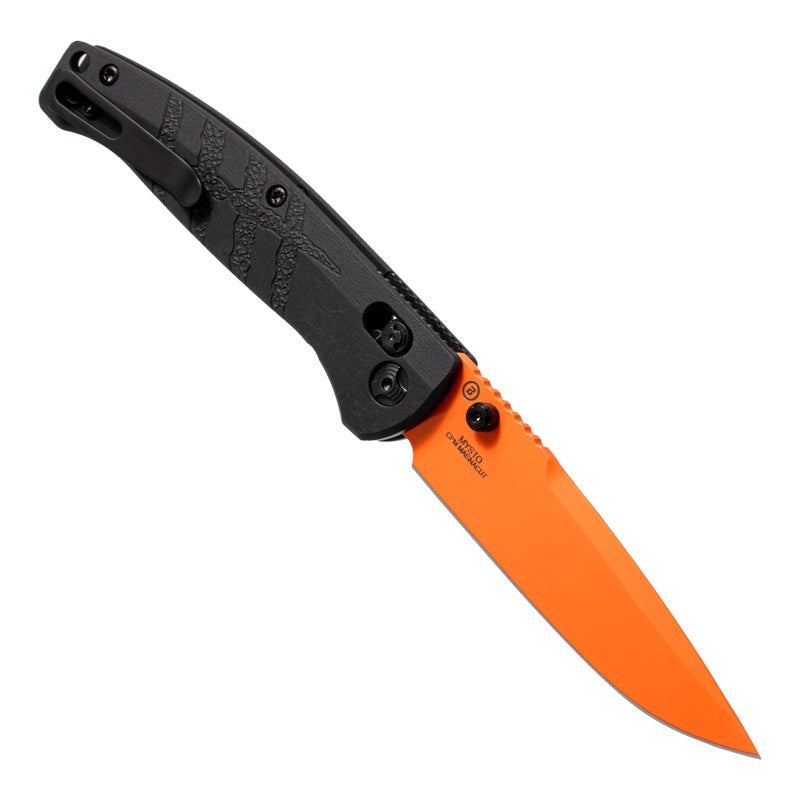 Hogue Mysto Manual Folder – 3.4" Orange Cerakote MagnaCut, Black Diamond Richlite, ABLE Lock – Made in USA (24414)