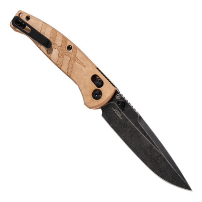Hogue Mysto Manual Folder – 3.4" Black Stonewash MagnaCut, Maple Valley Richlite, ABLE Lock – Made in USA (24419)