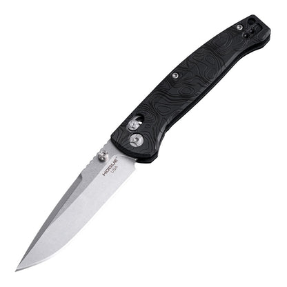 Hogue Mysto (Metal) 3.4″ Drop Point Knife, Black Diamond Richlite Handle, MagnaCut Blade, Made in USA (24457)