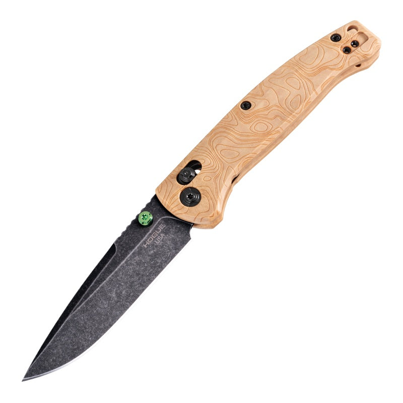 Hogue Mysto (Wood) 3.4″ Drop Point Knife, Maple Valley Richlite Handle, MagnaCut Blade, Made in USA (24459)