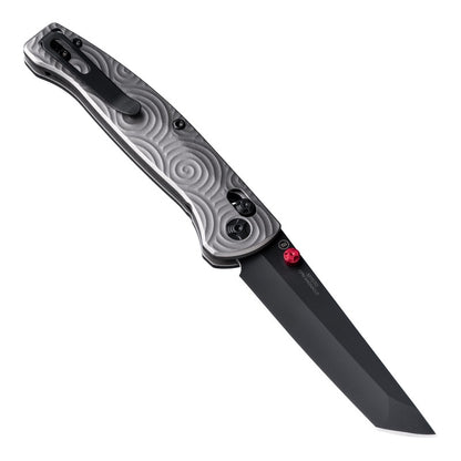 Hogue Mysto Manual Knife – 3.4” MagnaCut Upswept Tanto Blade, Black Cerakote, Titanium Frame – Made in USA (24490-LIM)