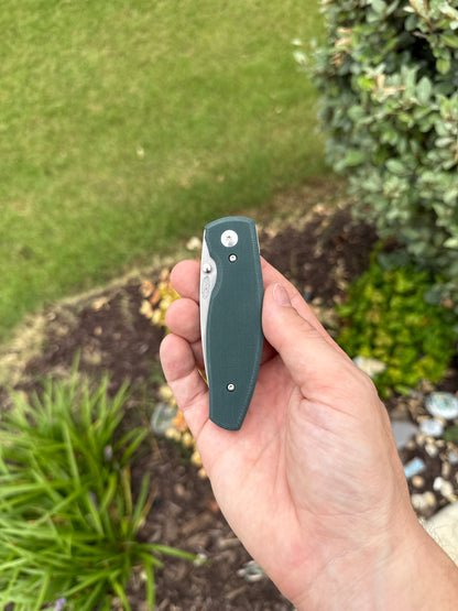 TRM NEUTRON 2 FL Knife, Forest Green G10 Flat Textured, 3.0″ MagnaCut Blade, Made in USA