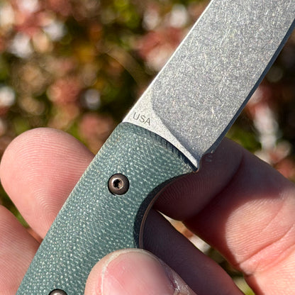 TRM Tagalong Forest Green G10 Fixed Blade, 2.4″ MagnaCut Blade, Made in USA