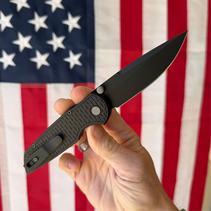 Pro-Tech TR-3 Integrity Manual Knife - Relic Black Handle, DLC MagnaCut Blade (INT1106)
