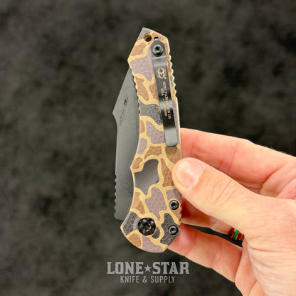 Heretic Mini Pariah Auto Duck Camo, 3.36" MagnaCut Black Tanto, Glass Packed Polymer Chassis - Made in USA (H055-DC)