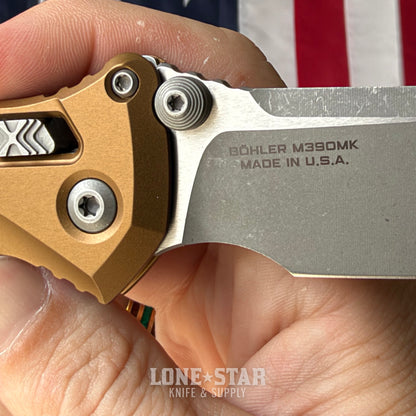 The Back Door: Microtech Socom Elite RAM-LOK Folding Knife - Tan Frag Aluminum, 3.98" M390MK Apocalyptic Single Edge - Made in USA (160RL-10APFRTA) (Trade In)