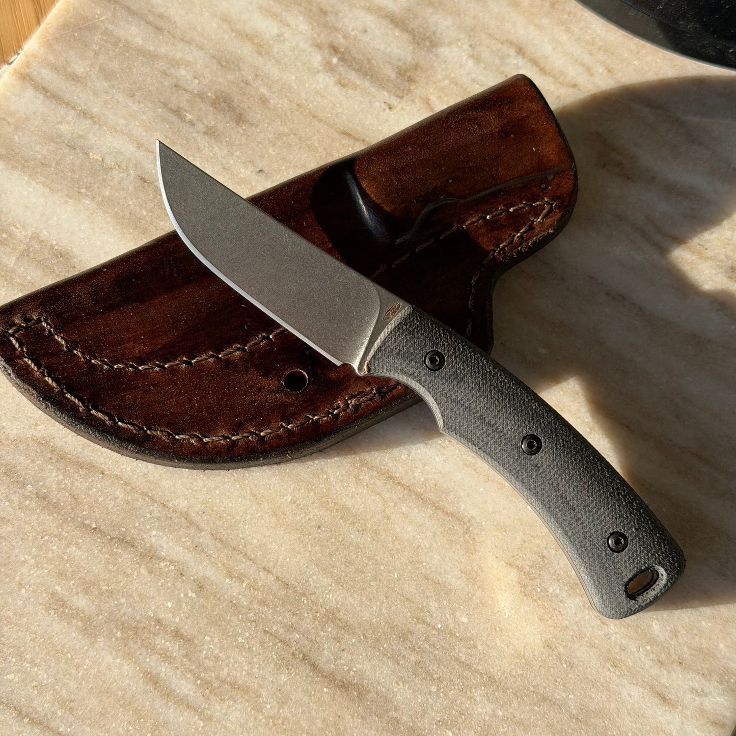 TRM Knives Tagalong Fixed Blade Knife – Double Black Micarta, MagnaCut Steel – Made in USA