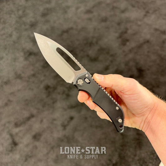Heretic Koschei, Battleworn, 3.5" MagnaCut Drop Point, Crossbar Lock - Made in USA (H061-5A)
