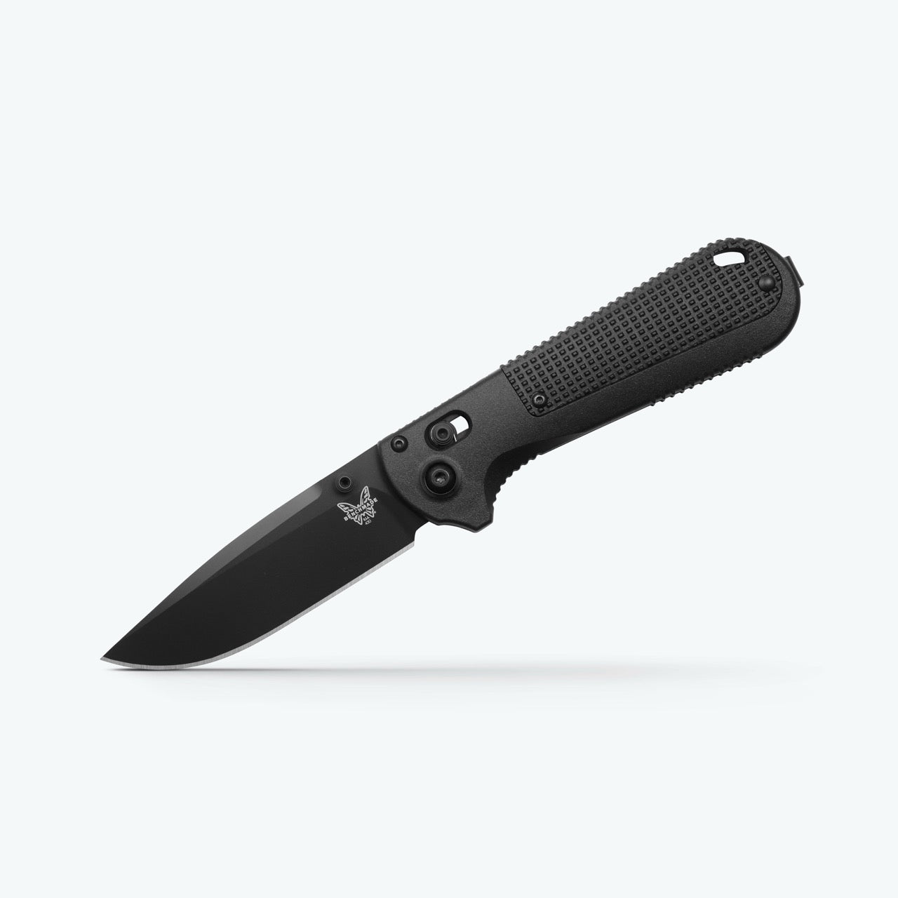 Benchmade Redoubt 3.55" AXIS Lock – Black Grivory, CPM-D2 Black Cerakote Drop Point – Made in USA (430BK-02)