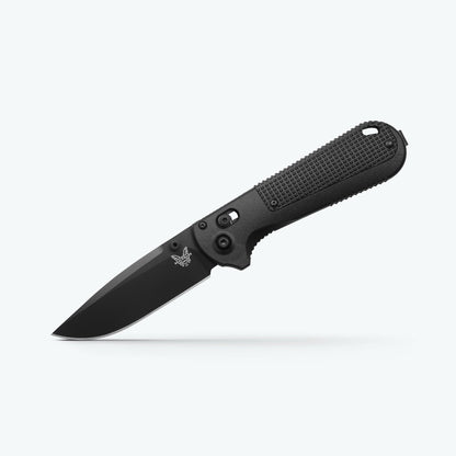 Benchmade Redoubt 3.55" AXIS Lock – Black Grivory, CPM-D2 Black Cerakote Drop Point – Made in USA (430BK-02)