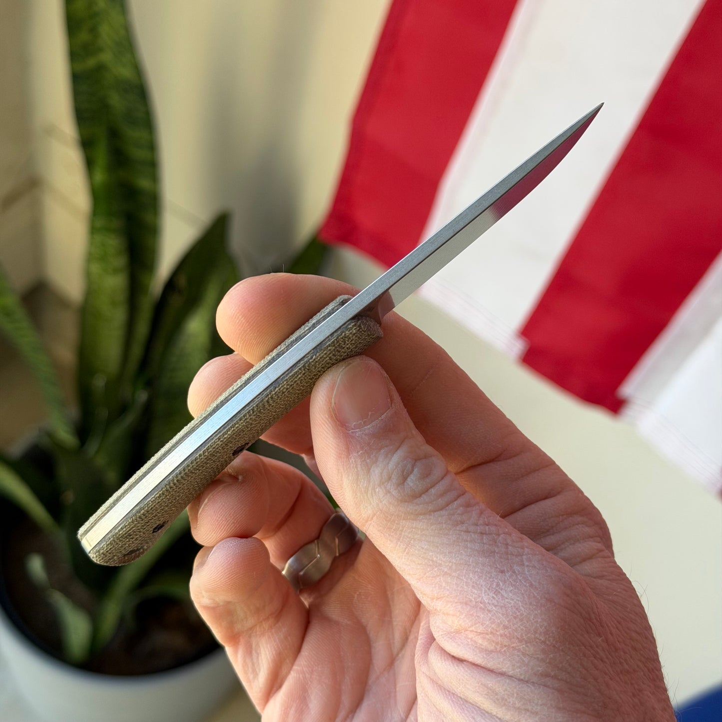 TRM Knives Tagalong Fixed Blade Knife – OD Green Micarta, MagnaCut Steel – Made in USA