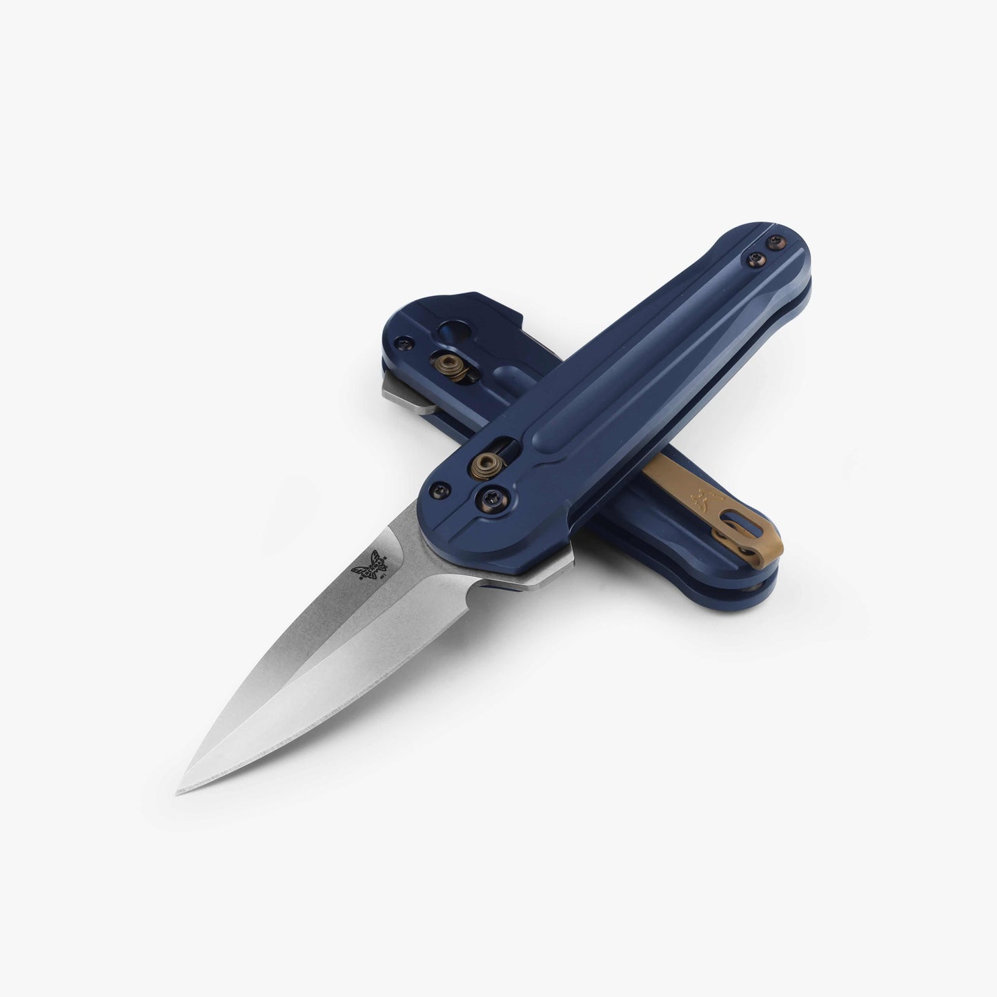 Benchmade Lowden Crater Blue Aluminum, 2.8 inch M390 Spear Point Blade, Made in USA (491)