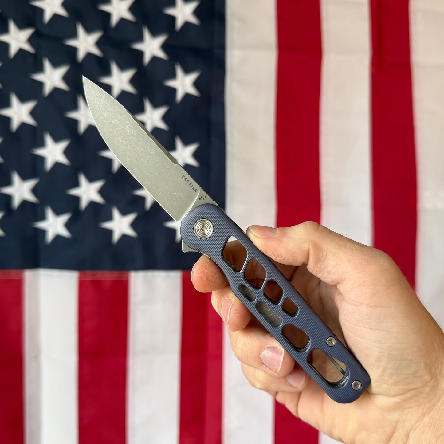 Rockwall V2 Flipper – Skeletonized Edition (Blue Ano Slate / Stonewash / Blackwash) Made in USA