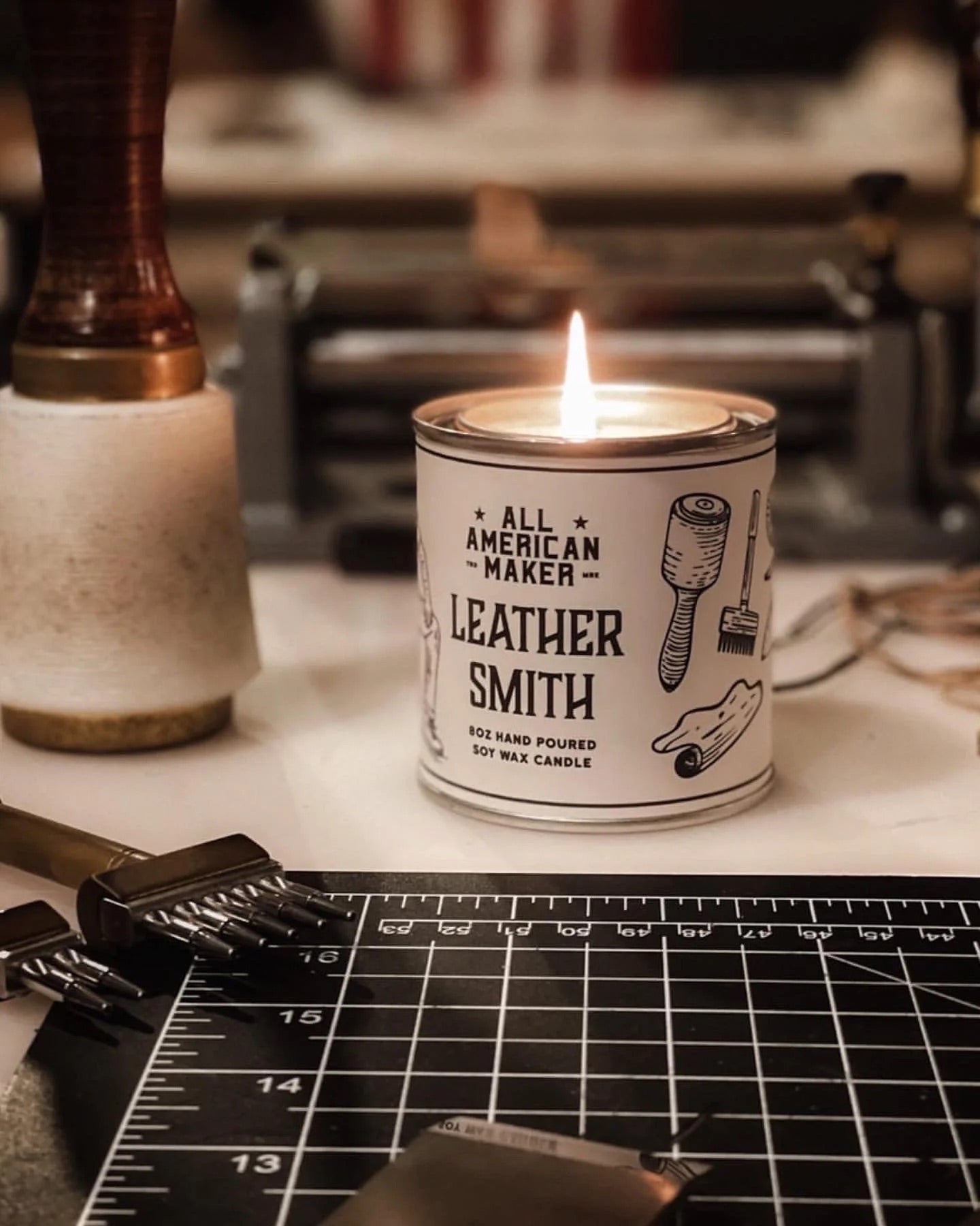 All American Maker Leathersmith Candle – 100% USA Made Soy Wax