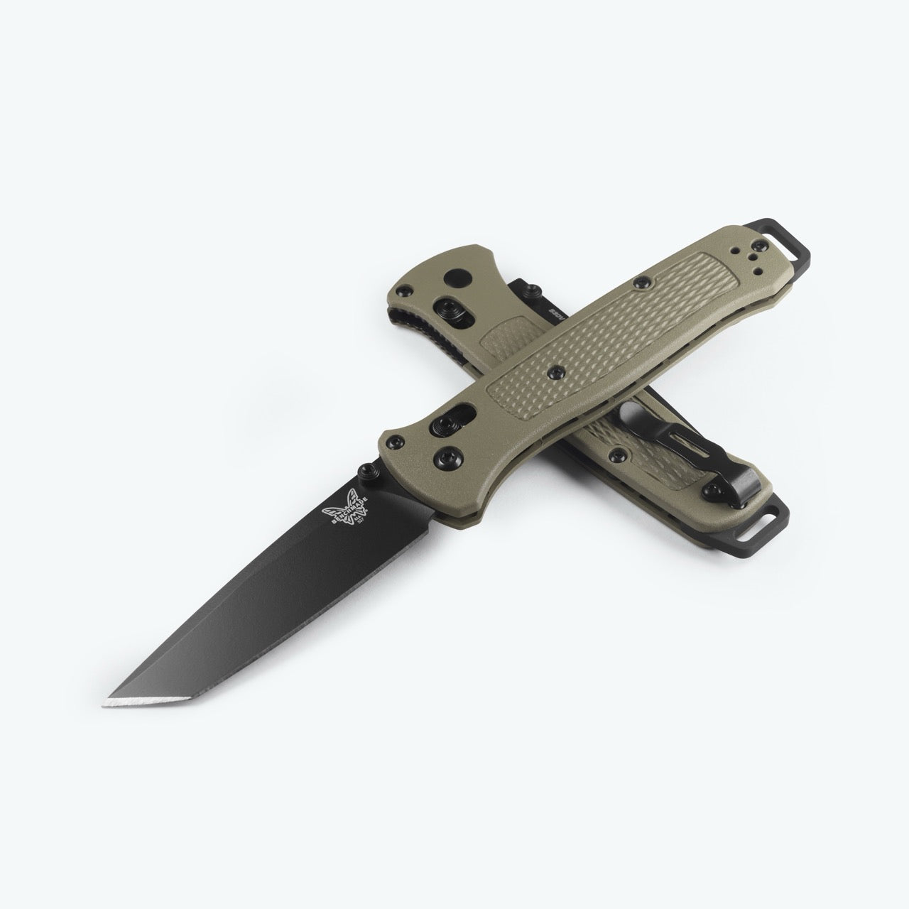 Benchmade Bailout 3.38" Tanto AXIS Lock – Ranger Green Grivory, CPM-S30V Black Cerakote – Made in USA (537BK-06)