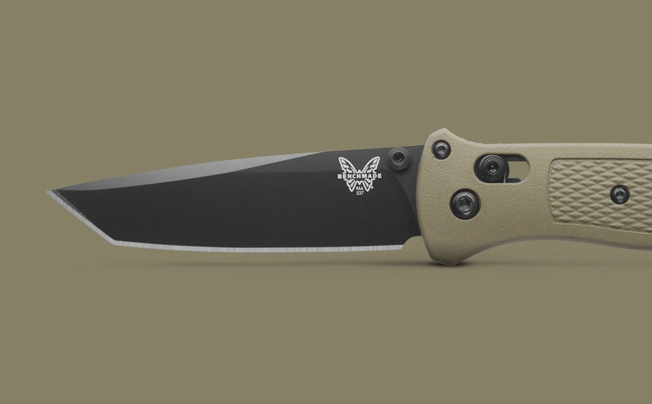 Benchmade Bailout 3.38" Tanto AXIS Lock – Ranger Green Grivory, CPM-S30V Black Cerakote – Made in USA (537BK-06)