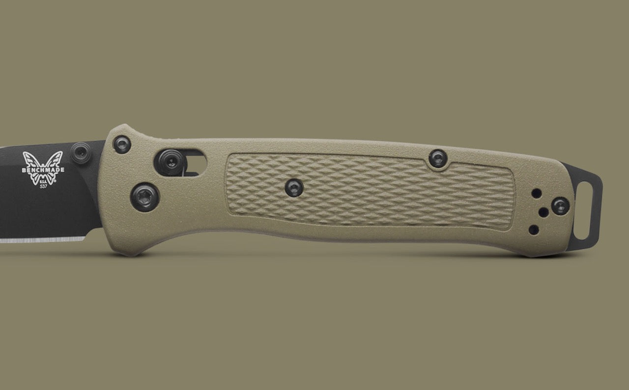 Benchmade Bailout 3.38" Tanto AXIS Lock – Ranger Green Grivory, CPM-S30V Black Cerakote – Made in USA (537BK-06)