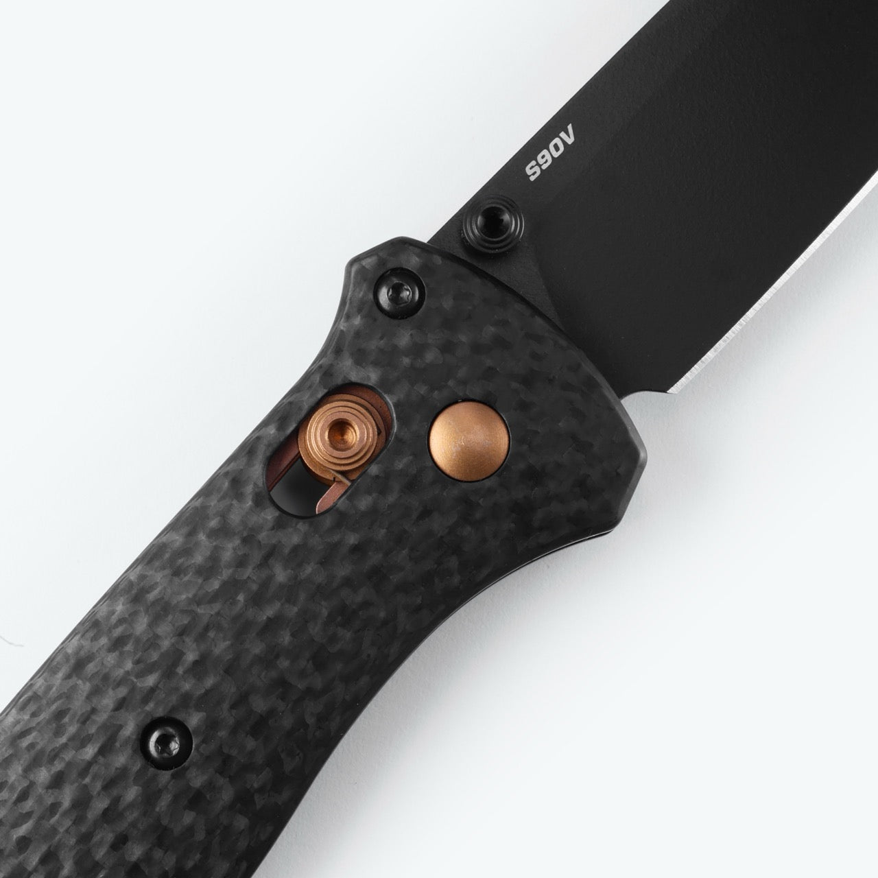 Benchmade Bailout 3.38" AXIS Lock – Carbon Fiber, CPM-S90V Black Cerakote Tanto, Dark Copper – Made in USA (537BK-10)