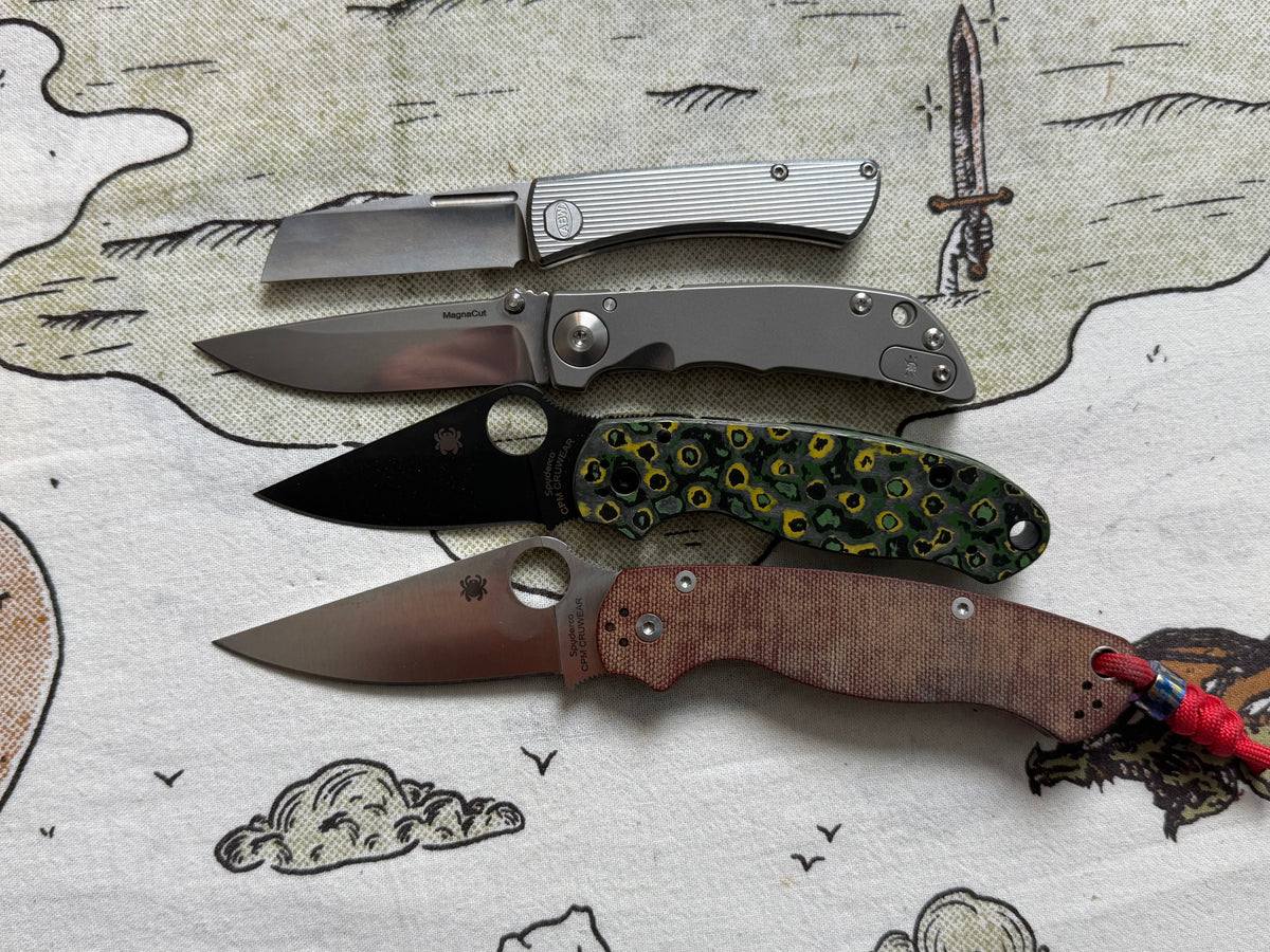 The Back Door: Spartan Blades Harsey Folder SHF 3.25 - Titanium Frame Lock, Stonewash Magnacut - Made in USA (SF10SW) (Return)