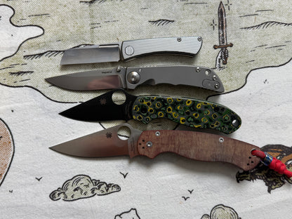 The Back Door: Spartan Blades Harsey Folder SHF 3.25 - Titanium Frame Lock, Stonewash Magnacut - Made in USA (SF10SW) (Return)
