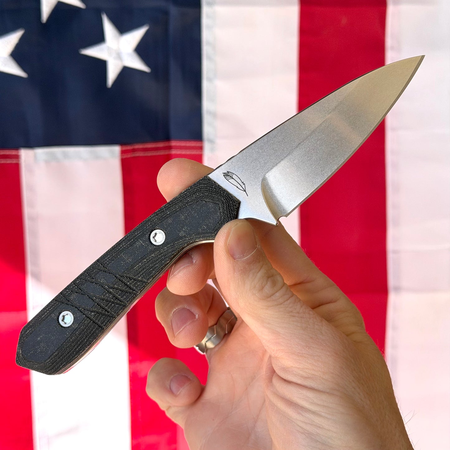 LynchNW Sparrow Seven MagnaCut Fixed Blade Knife – Black Micarta, Stonewashed (LB-SP7-LON-STR-PM-BLK-STO)