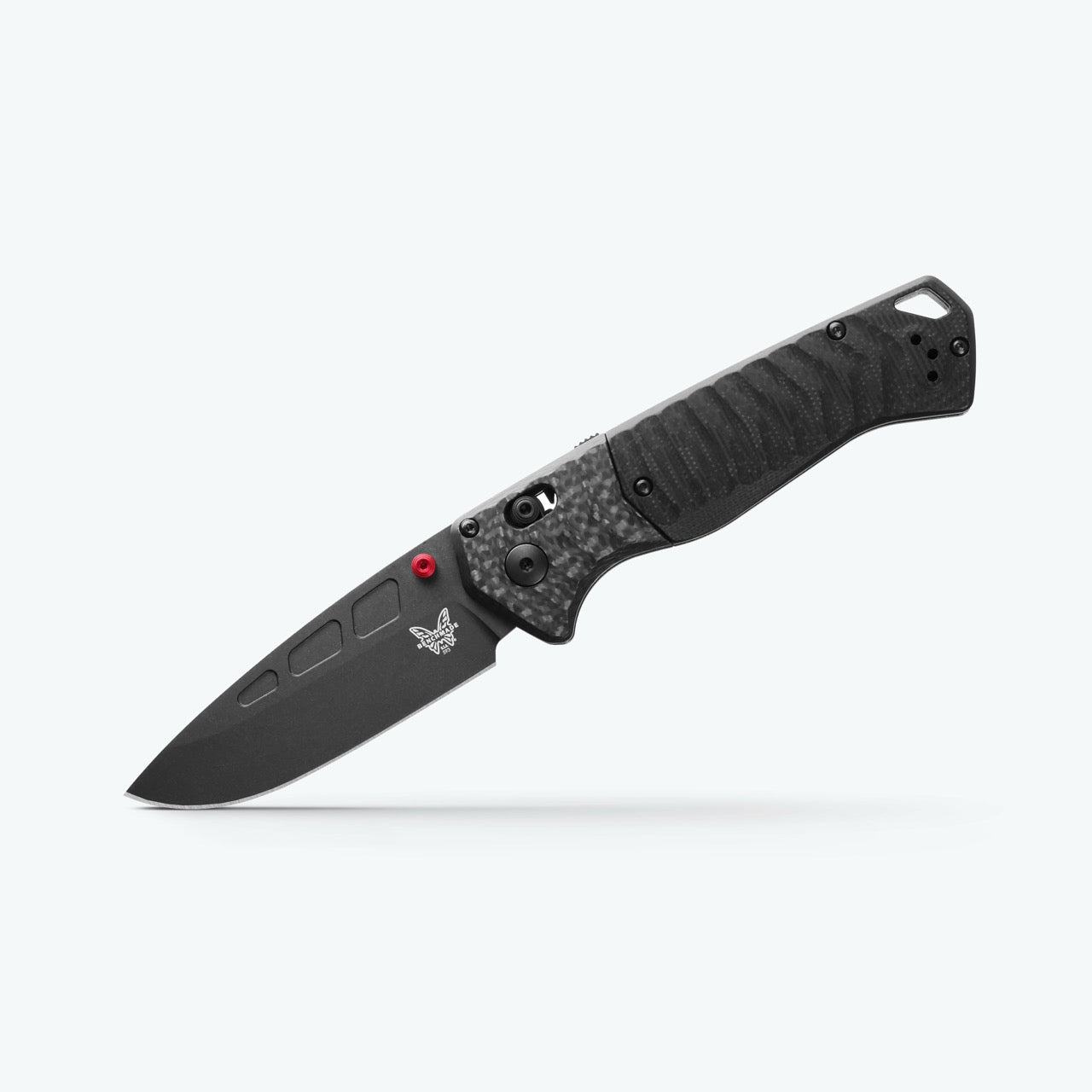 Benchmade P.S.K. 3.45" AXIS Assist – Carbon Fiber & Black G10, MagnaCut Black Cerakote, Ferro Rod Choil – Made in USA (593BK-01)