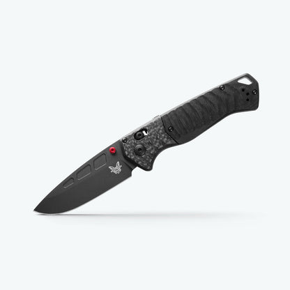 Benchmade P.S.K. 3.45" AXIS Assist – Carbon Fiber & Black G10, MagnaCut Black Cerakote, Ferro Rod Choil – Made in USA (593BK-01)