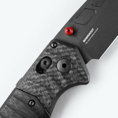 Benchmade P.S.K. 3.45" AXIS Assist – Carbon Fiber & Black G10, MagnaCut Black Cerakote, Ferro Rod Choil – Made in USA (593BK-01)