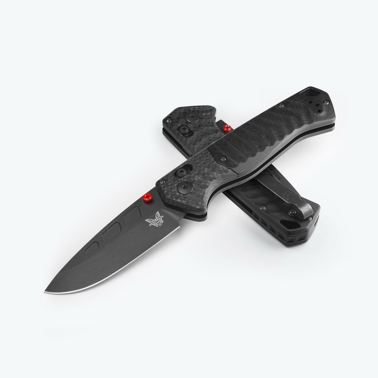 Benchmade P.S.K. 3.45" AXIS Assist – Carbon Fiber & Black G10, MagnaCut Black Cerakote, Ferro Rod Choil – Made in USA (593BK-01)