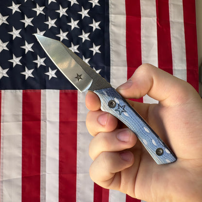Lynch Blades USA 250 Swift Six 2.5" Fixed Blade – Patriotic G-Carta, MagnaCut Stonewash, Dual Sheath – Made in USA